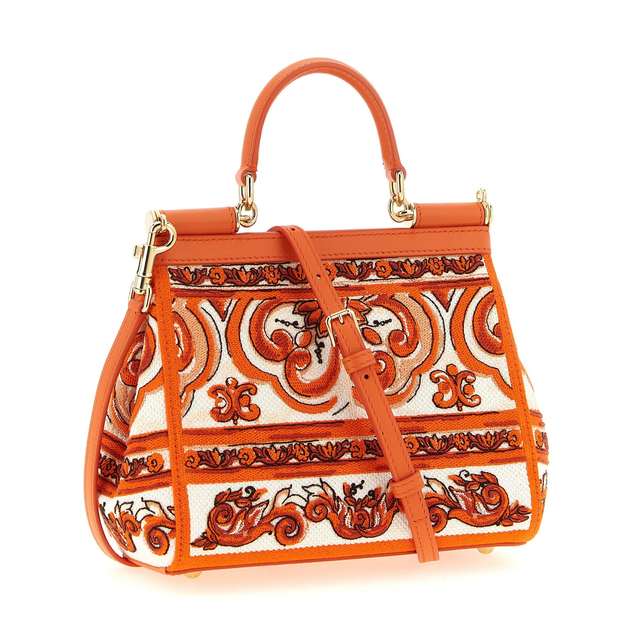 Dolce & Gabbana Orange Cotton Handbag