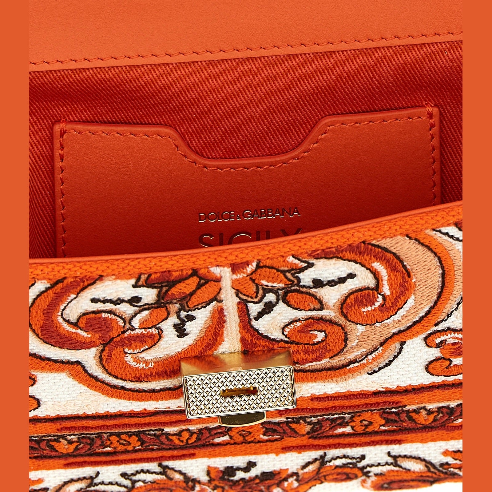 Dolce & Gabbana Orange Cotton Handbag
