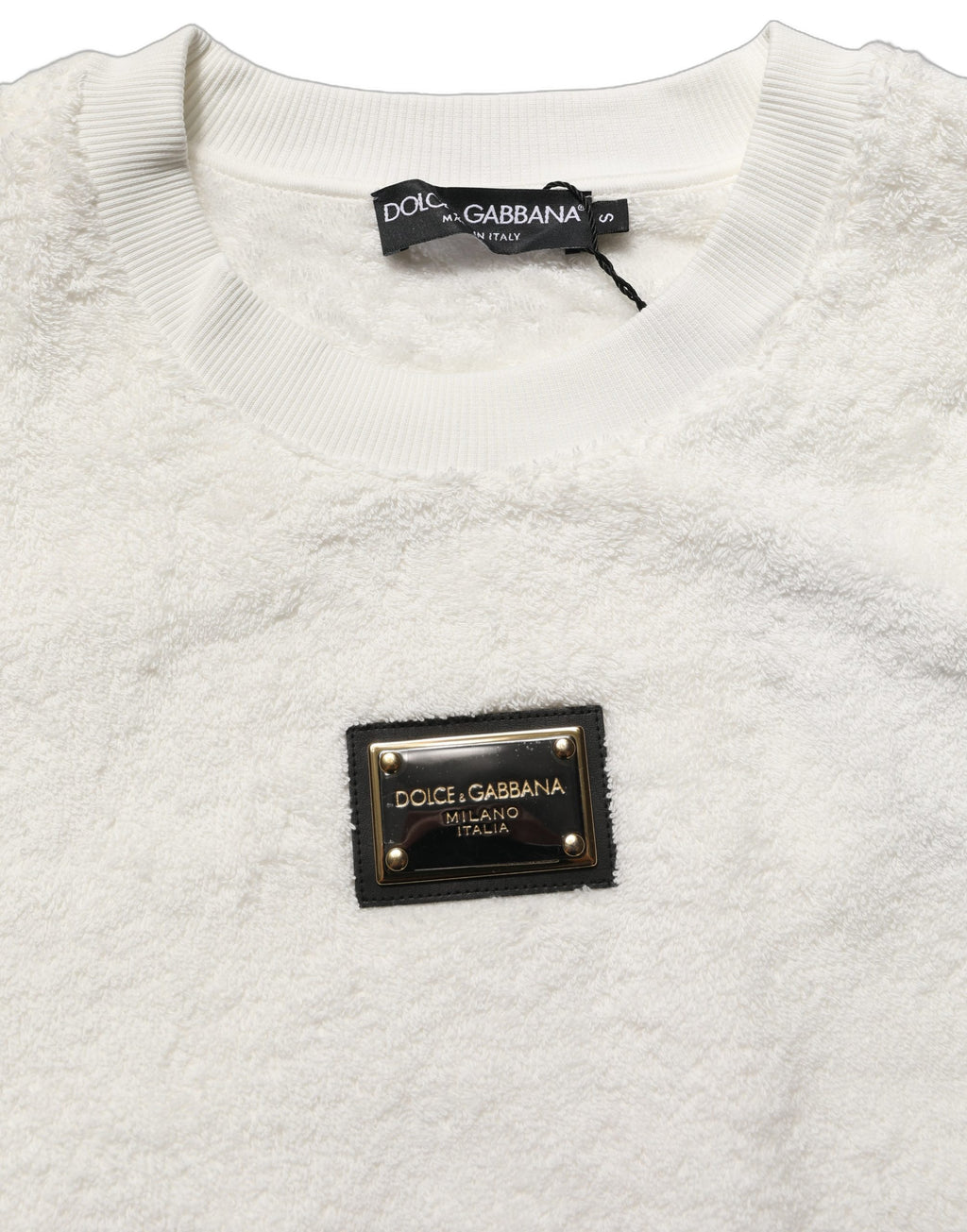 White LogoPlaque CrewNeck Sweatshirt Sweater