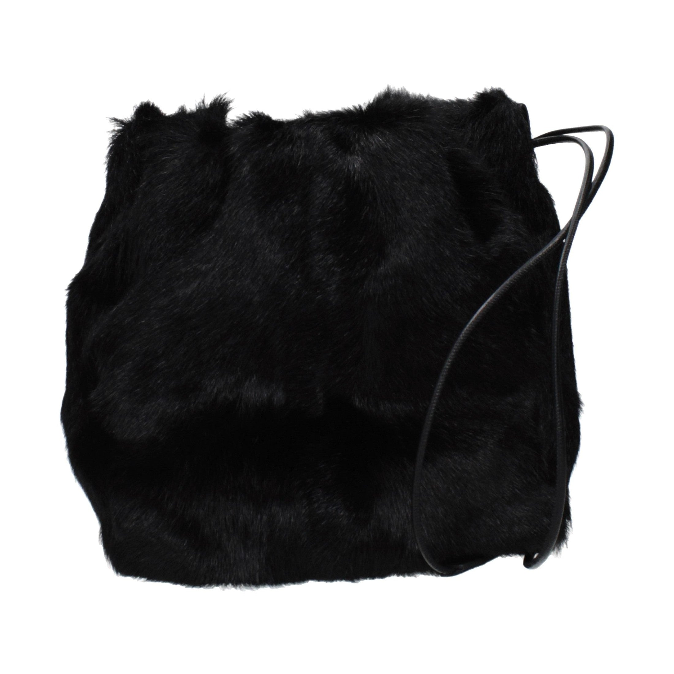 Jil Sander Black Fur Shoulder Bag