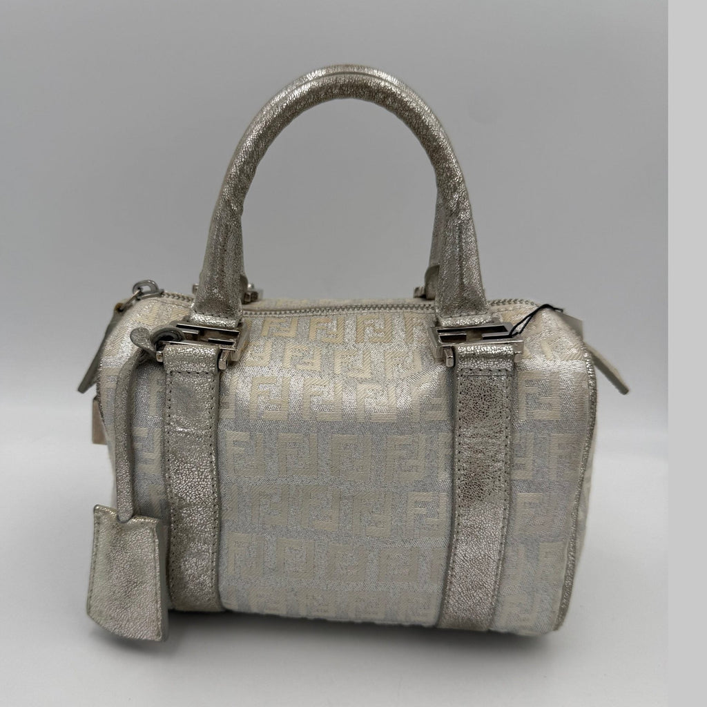 Fendi FENDI Mini Bauletto FF Zucchino Laminated Handbag