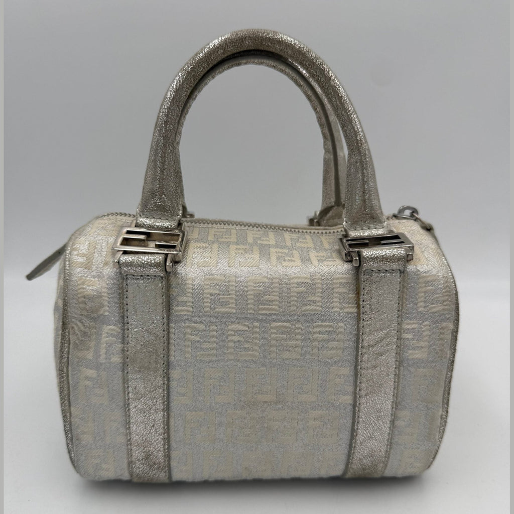 Fendi FENDI Mini Bauletto FF Zucchino Laminated Handbag