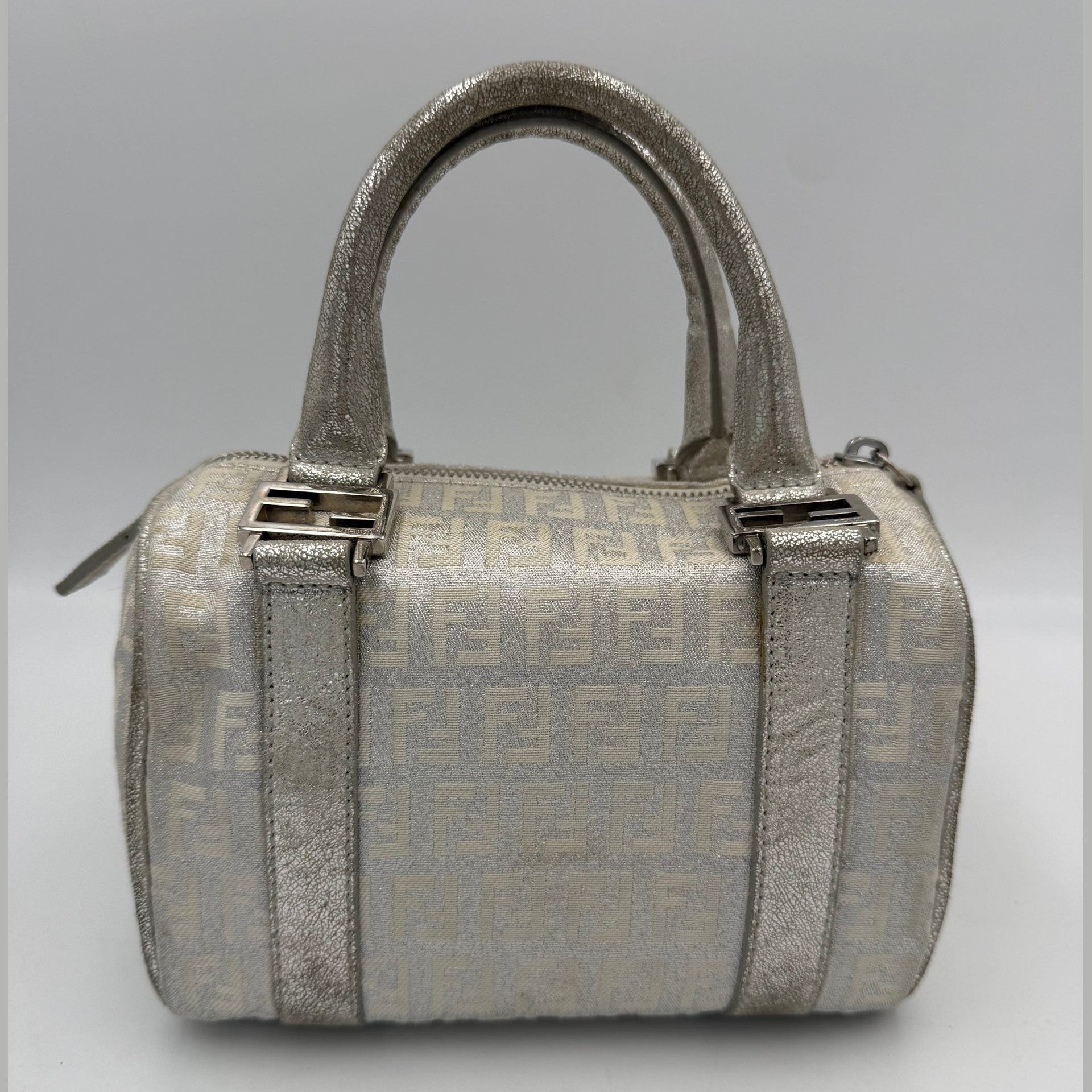 Fendi FENDI Mini Bauletto FF Zucchino Laminated Handbag