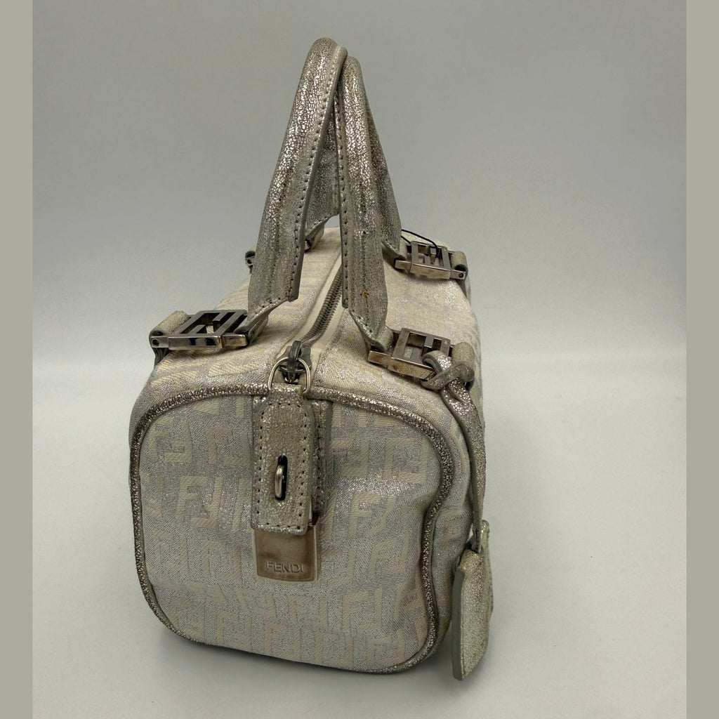 Fendi FENDI Mini Bauletto FF Zucchino Laminated Handbag