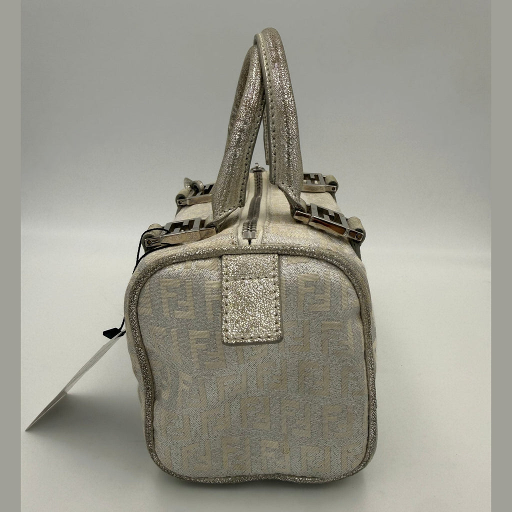 Fendi FENDI Mini Bauletto FF Zucchino Laminated Handbag