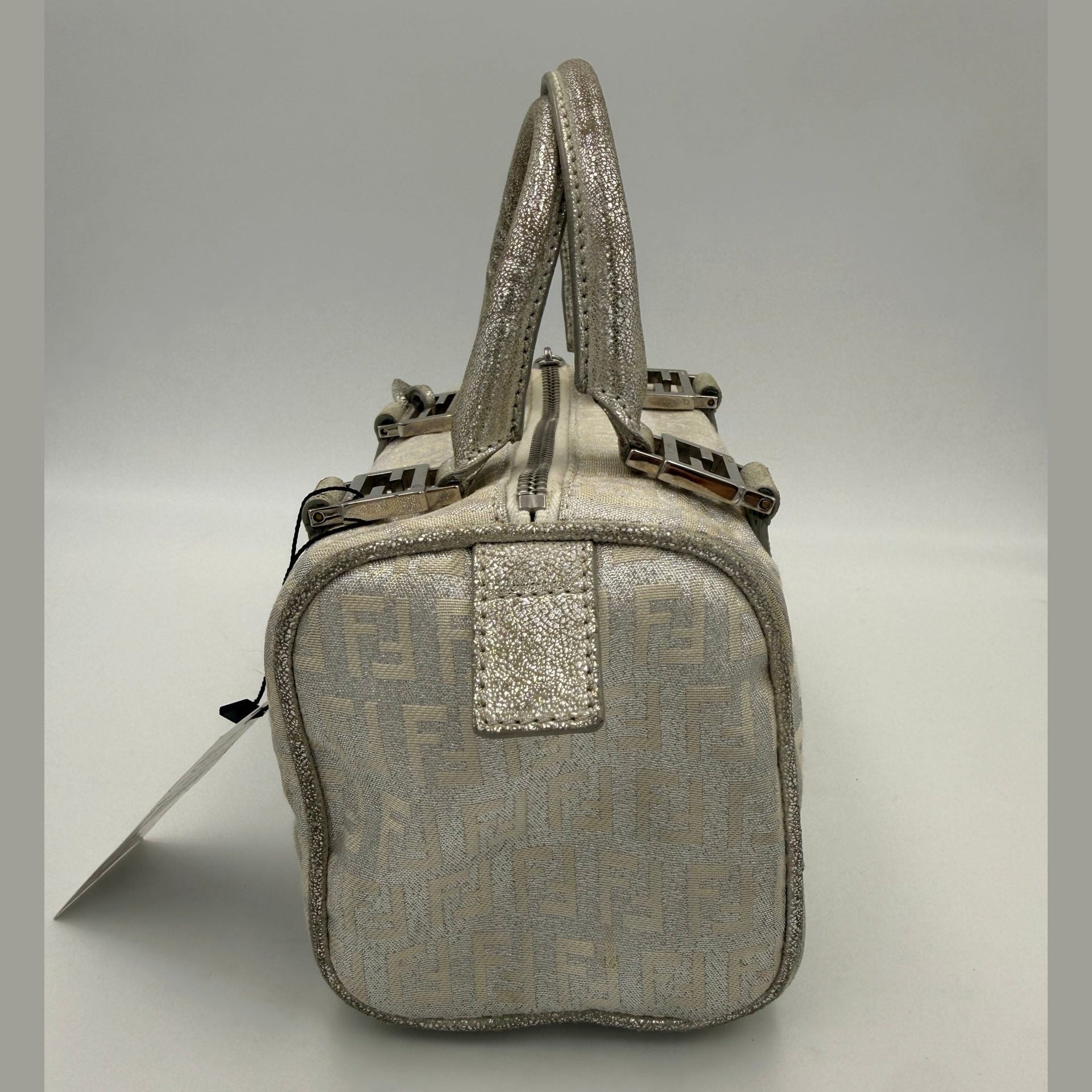 Fendi FENDI Mini Bauletto FF Zucchino Laminated Handbag