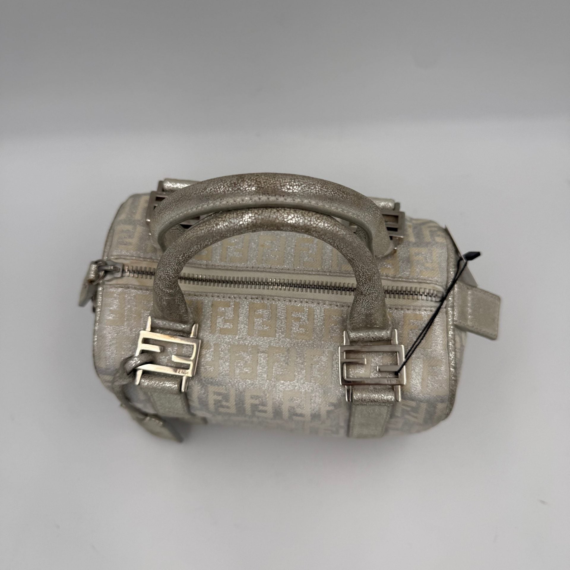 Fendi FENDI Mini Bauletto FF Zucchino Laminated Handbag