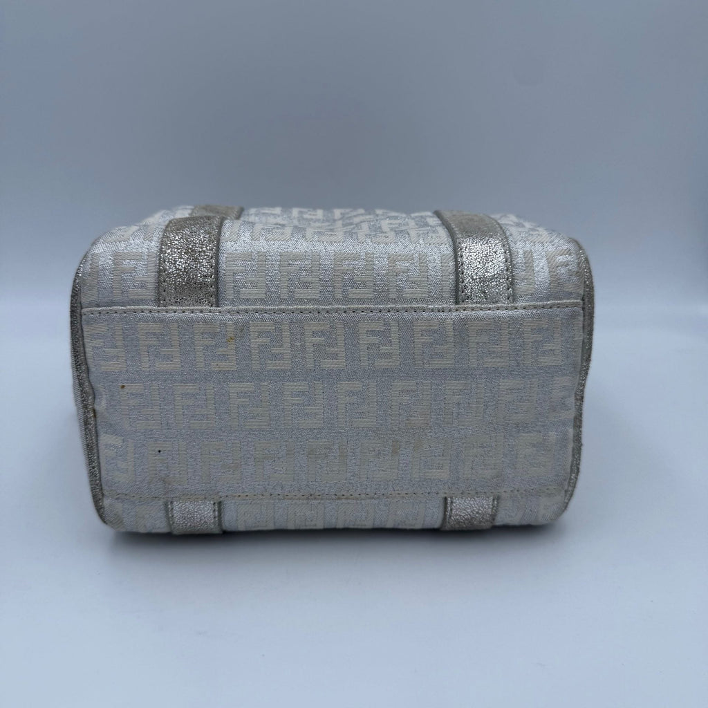 Fendi FENDI Mini Bauletto FF Zucchino Laminated Handbag