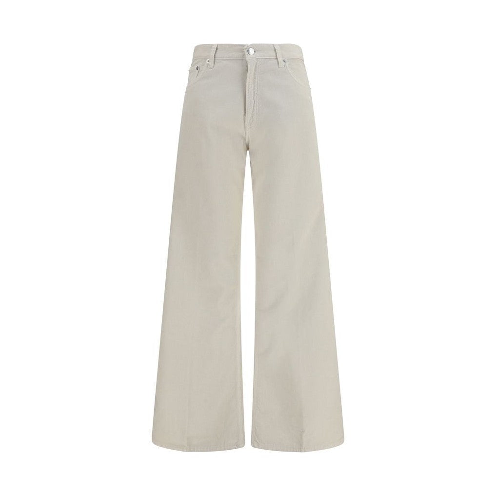 Haikure White Cotton Relaxed Fit Jeans