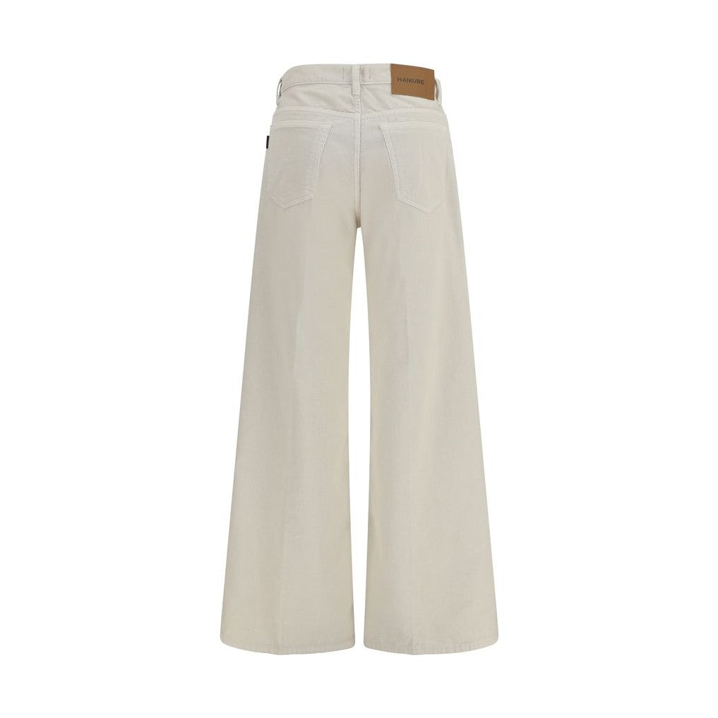 Haikure White Cotton Relaxed Fit Jeans
