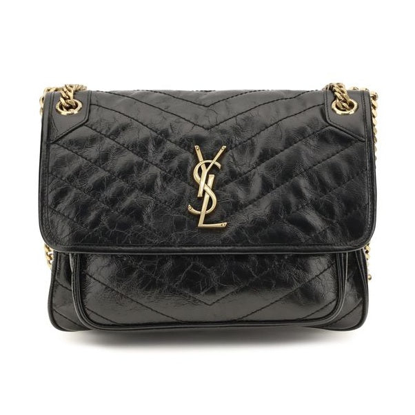 Saint Laurent Black Calf Leather Bos Taurus Shoulder Bag