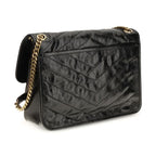 Saint Laurent Black Calf Leather Bos Taurus Shoulder Bag
