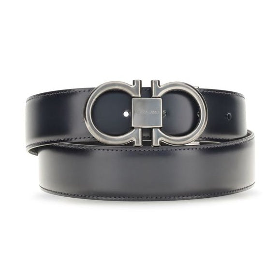 Ferragamo Blue Calf Leather Bos Taurus Regular Belt