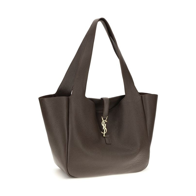 Saint Laurent Brown Calf Leather Bos Taurus Shoulder Bag