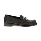 Ferragamo Black Calf Leather Bos Taurus Slip-On Loafers