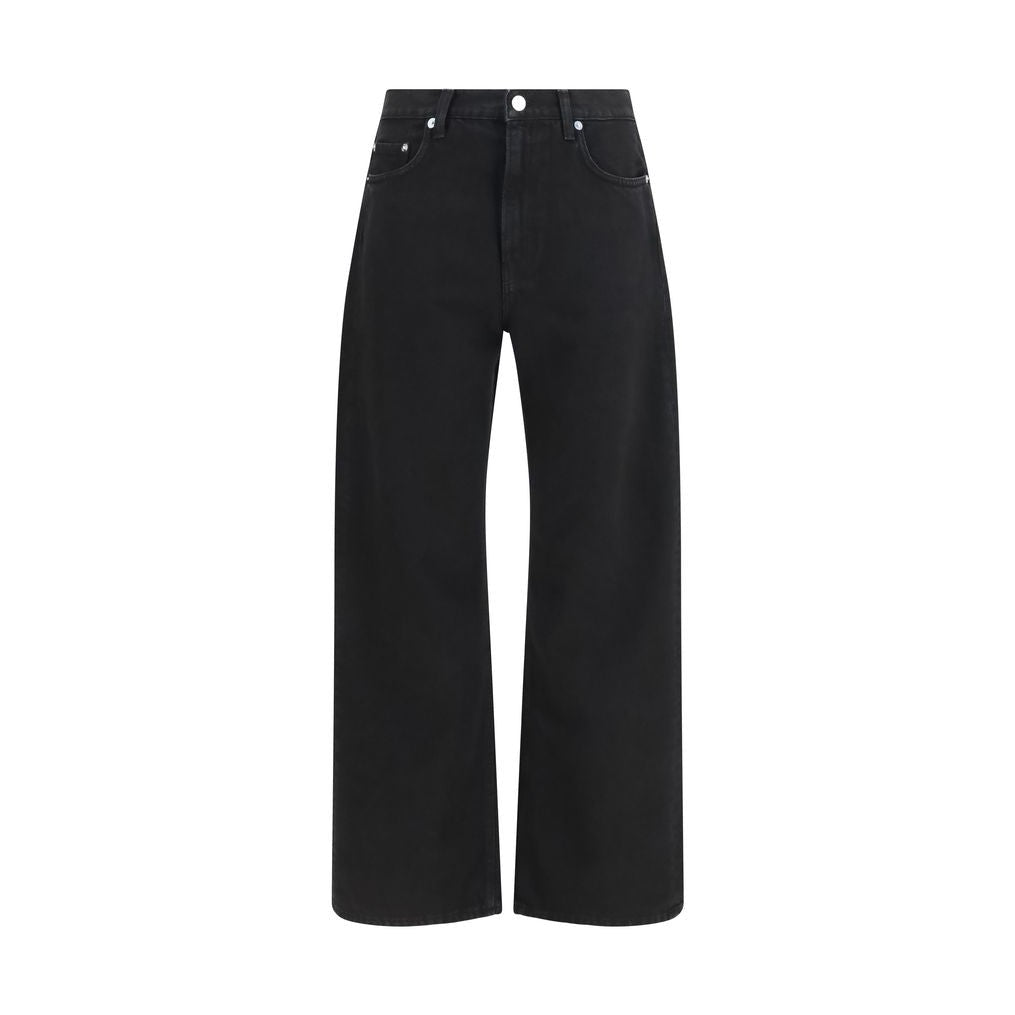 Haikure Black Cotton Straight-Leg Jeans