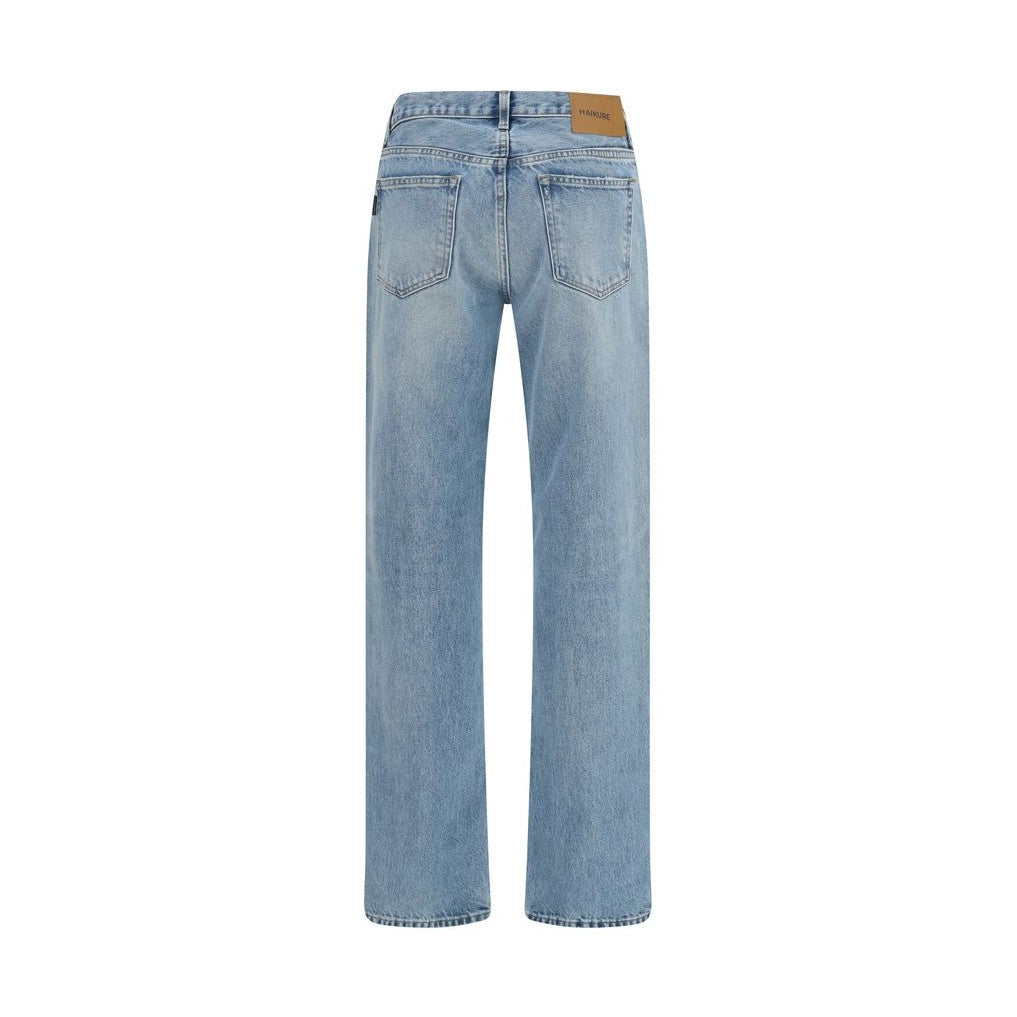 Haikure Blue Cotton Straight-Leg Jeans