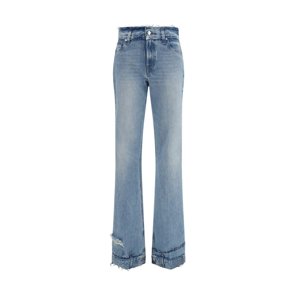 Haikure Blue Cotton Flared Jeans