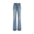 Haikure Blue Cotton Flared Jeans