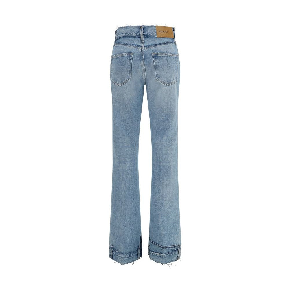 Haikure Blue Cotton Flared Jeans