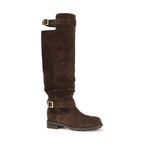 Jimmy Choo Brown Calf Leather Bos Taurus Over The Knee