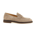 Brunello Cucinelli Gray Calfskin Slip-On Loafers