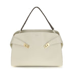 Ferragamo Beige Calf Leather Bos Taurus Shoulder Bag