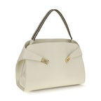 Ferragamo Beige Calf Leather Bos Taurus Shoulder Bag