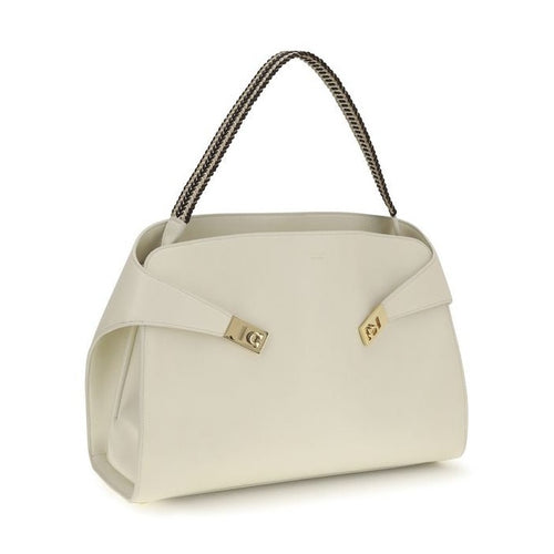 Beige Calf Leather Bos Taurus Shoulder Bag