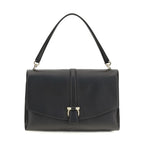 Ferragamo Black Calf Leather Bos Taurus Shoulder Bag