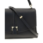 Ferragamo Black Calf Leather Bos Taurus Shoulder Bag