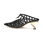Ferragamo Black Calf Leather Bos Taurus Mules