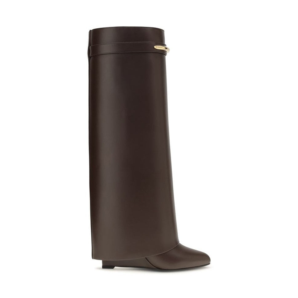 Givenchy Brown Calf Leather Bos Taurus High Heel Boots