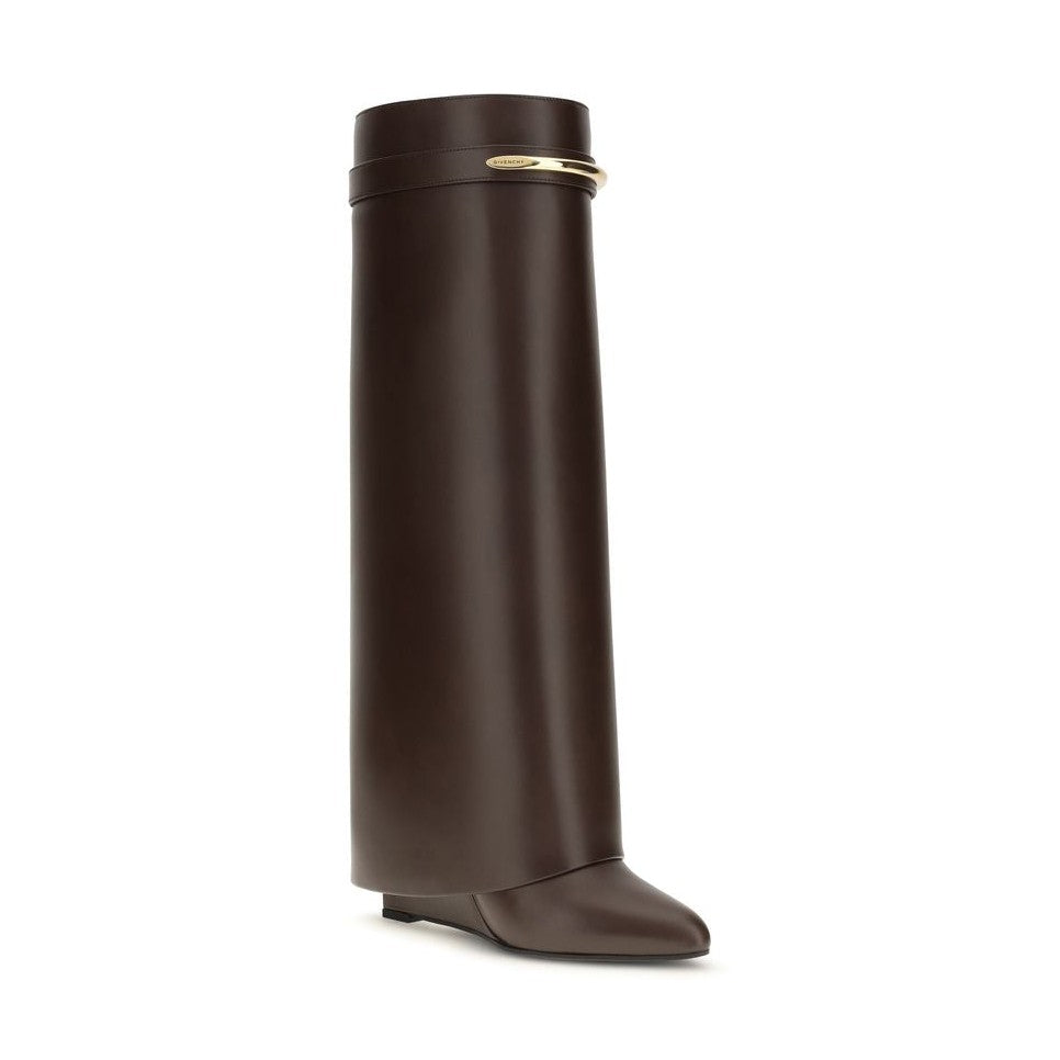 Givenchy Brown Calf Leather Bos Taurus High Heel Boots