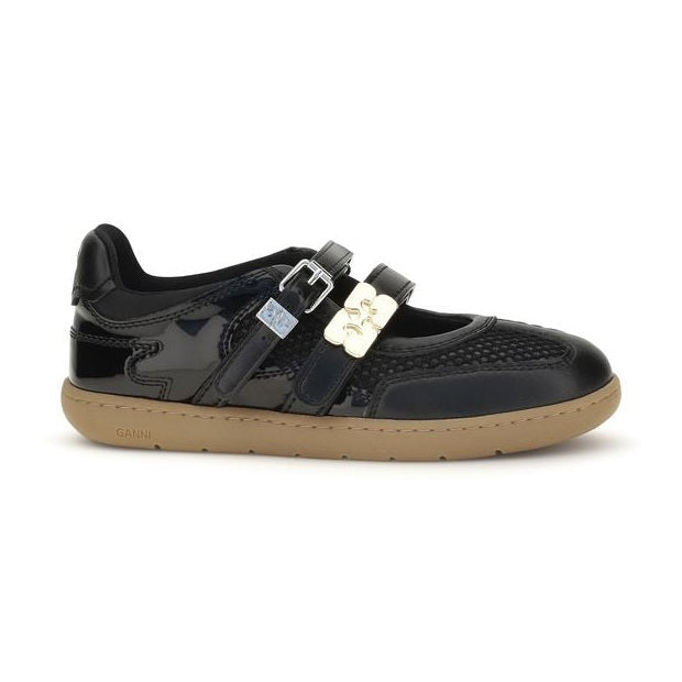 Ganni Black Polyester Ballet Flats