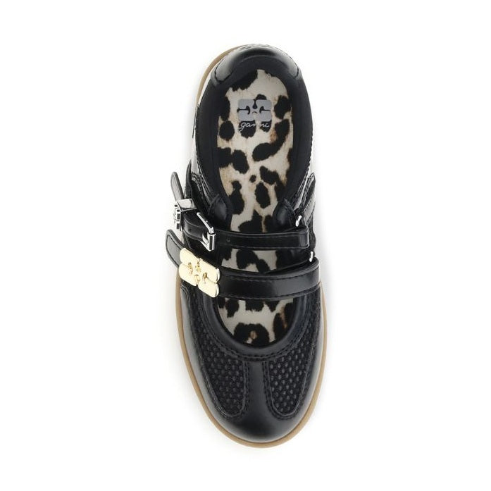 Ganni Black Polyester Ballet Flats
