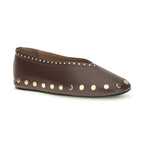 Ganni Brown Cotton Ballet Flats