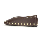 Ganni Brown Cotton Ballet Flats
