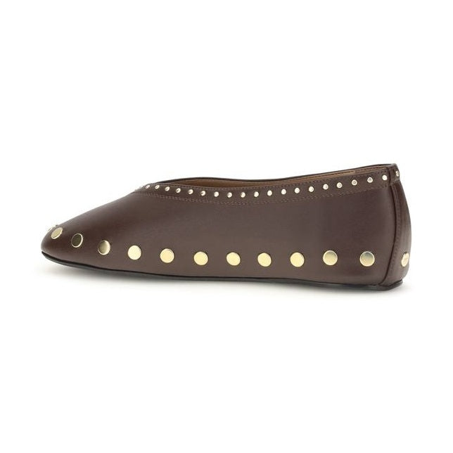 Ganni Brown Cotton Ballet Flats
