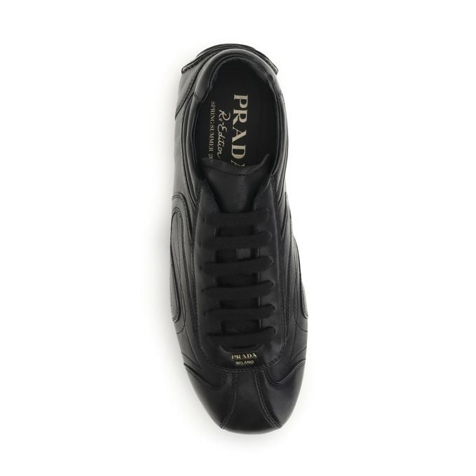 Prada Black Lamb Ovis Aries Aries Low Top Sneakers