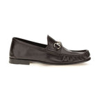 Gucci Brown Calf Leather Bos Taurus Slip-On Loafers