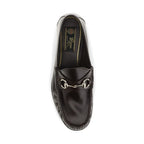 Gucci Brown Calf Leather Bos Taurus Slip-On Loafers
