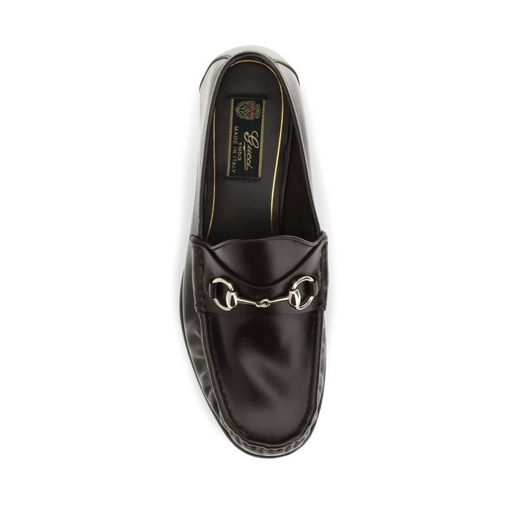 Gucci Brown Calf Leather Bos Taurus Slip-On Loafers