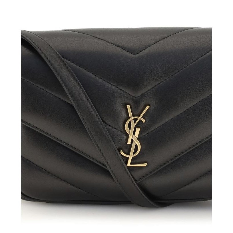 Saint Laurent Black Lamb Ovis Aries Aries Shoulder Bag