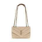 Saint Laurent Beige Raffia Shoulder Bag
