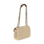 Saint Laurent Beige Raffia Shoulder Bag