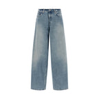 Haikure Blue Cotton Relaxed Fit Jeans