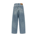 Haikure Blue Cotton Relaxed Fit Jeans