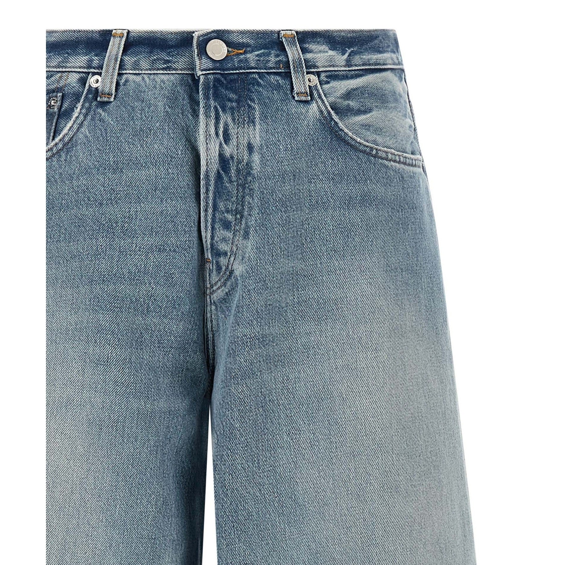 Haikure Blue Cotton Relaxed Fit Jeans