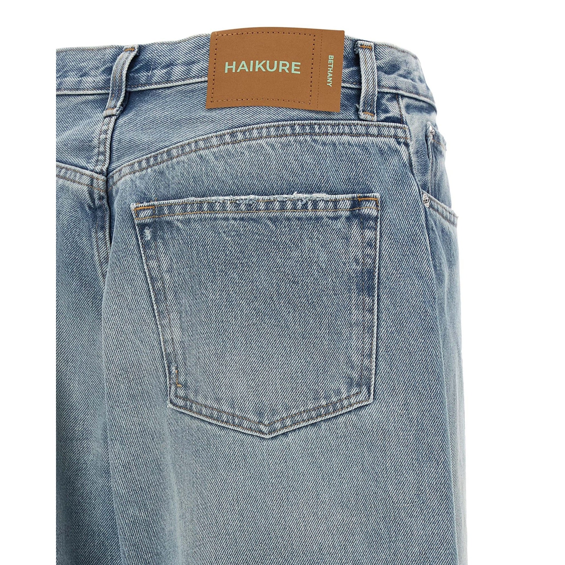 Haikure Blue Cotton Relaxed Fit Jeans